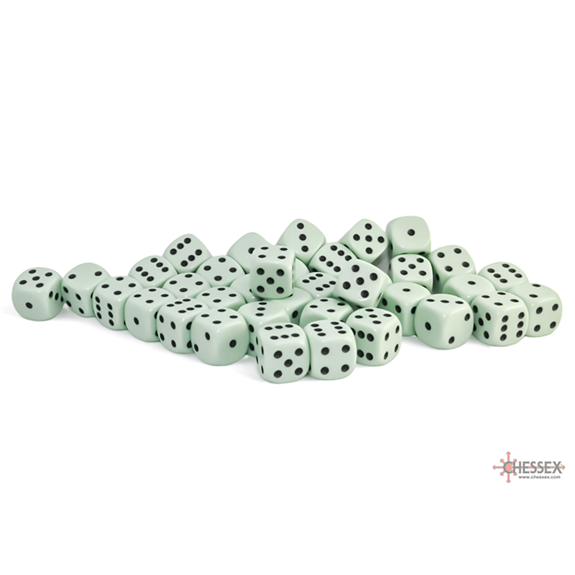 Chessex Opaque sada kostek D6 12 mm pastel green 36 ks