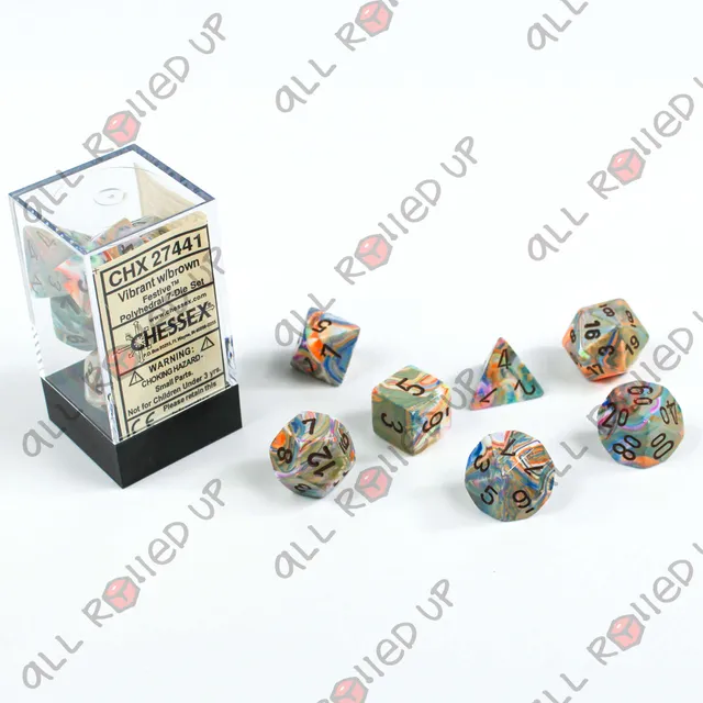 Chessex Festive Vibrant sada kostek 7 ks hmatná hmatná
