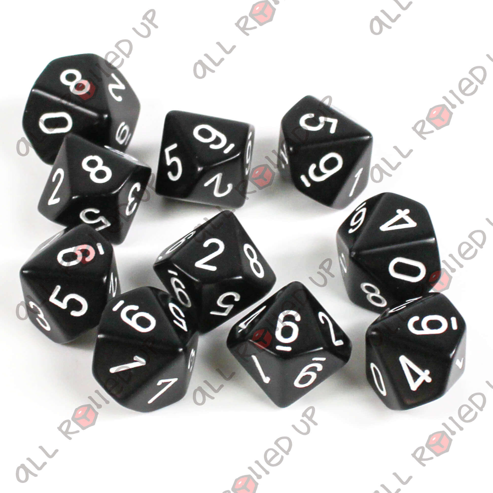 All Rolled Up Opaque D10 10 Dice Set sada kostek černá 10 ks
