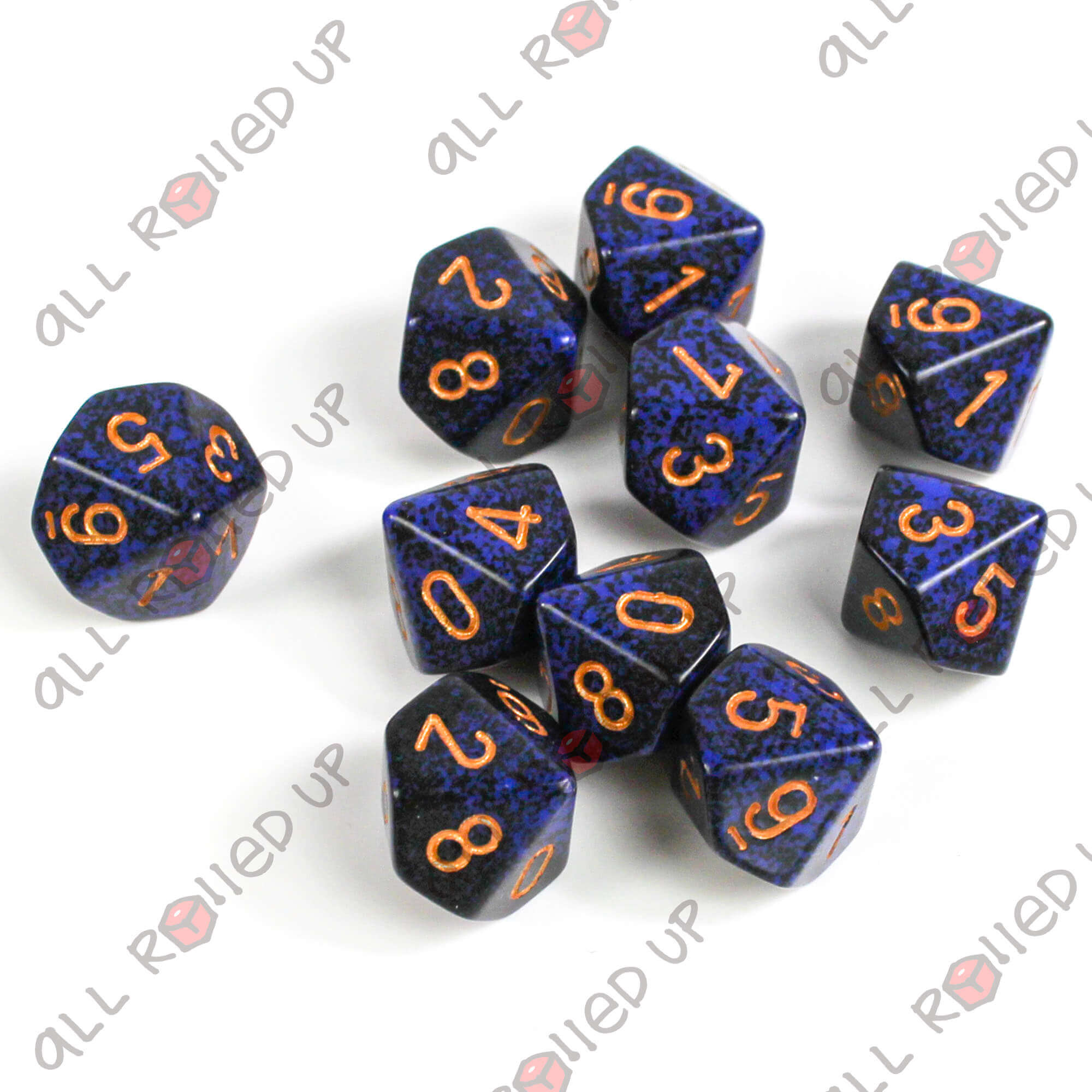 Chessex Speckled CHX25137 sada kostek D10 10 ks modrá