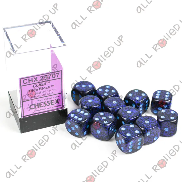 Chessex Speckled Cobalt kostky D6 sada 12 ks 16 mm