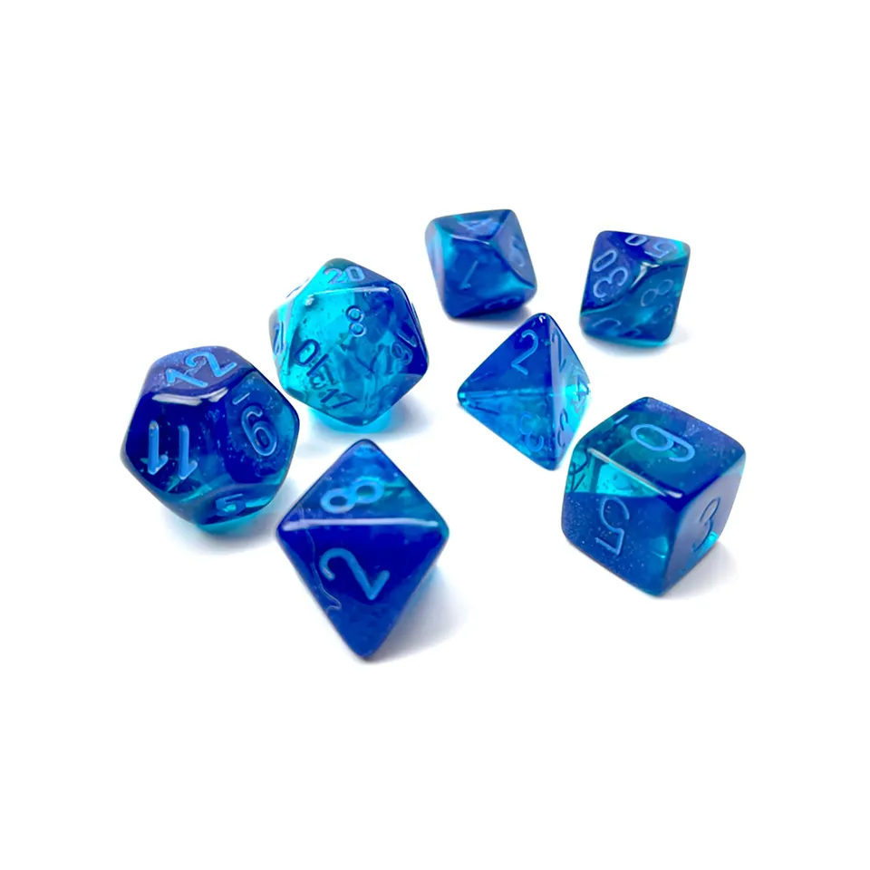 Chessex Gemini sada kostek 7ks modrá luminary