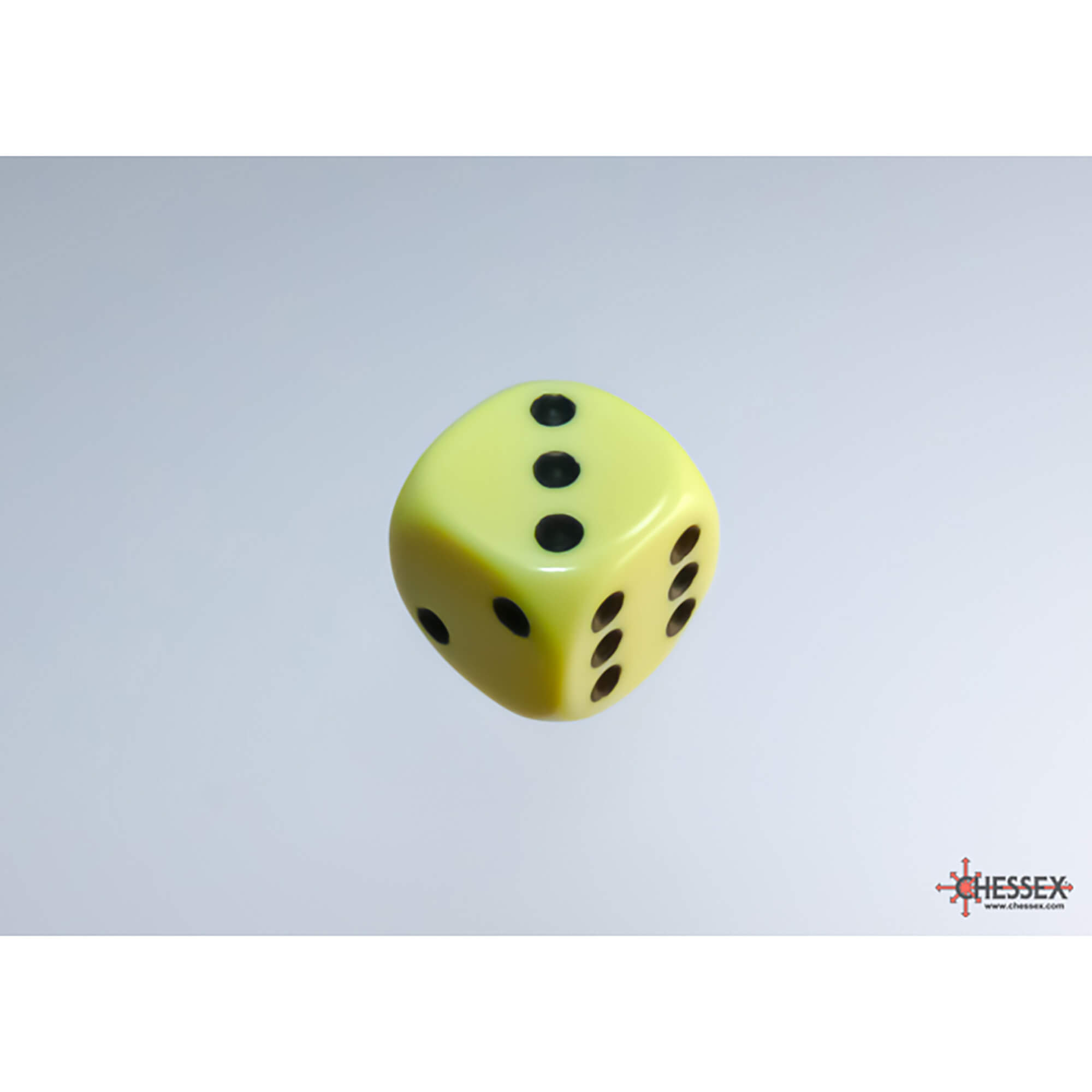 Chessex Opaque Pastel Yellow Black kostky D6 36 ks 12 mm