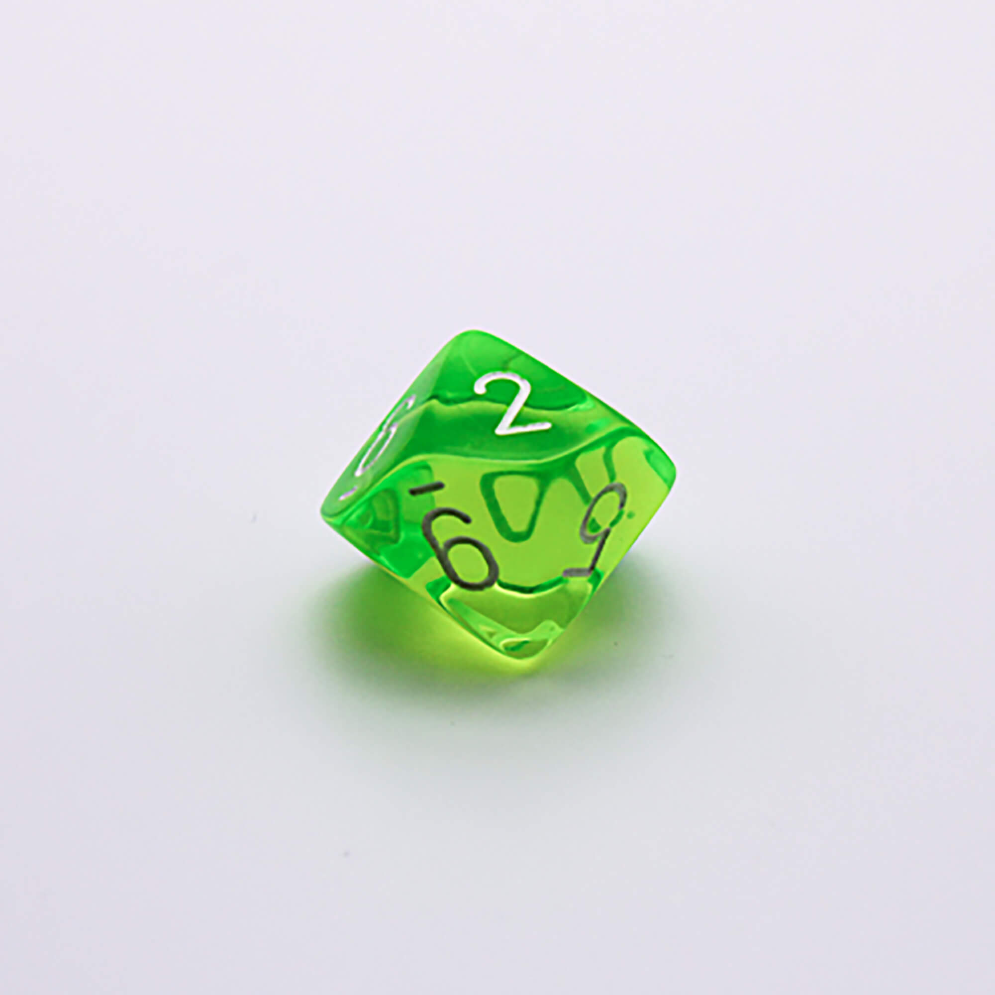 Chessex Lab Dice Wave 7 sada kostek translucent rad green