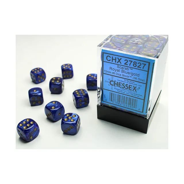Chessex Scarab Royal Blue Gold kostky D6 36×12 mm