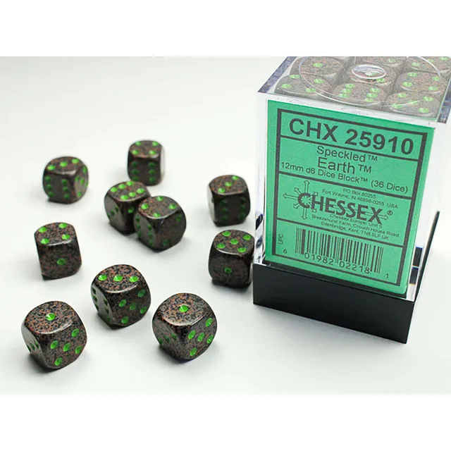 Chessex Speckled Earth sada kostek D6 36 ks 12 mm