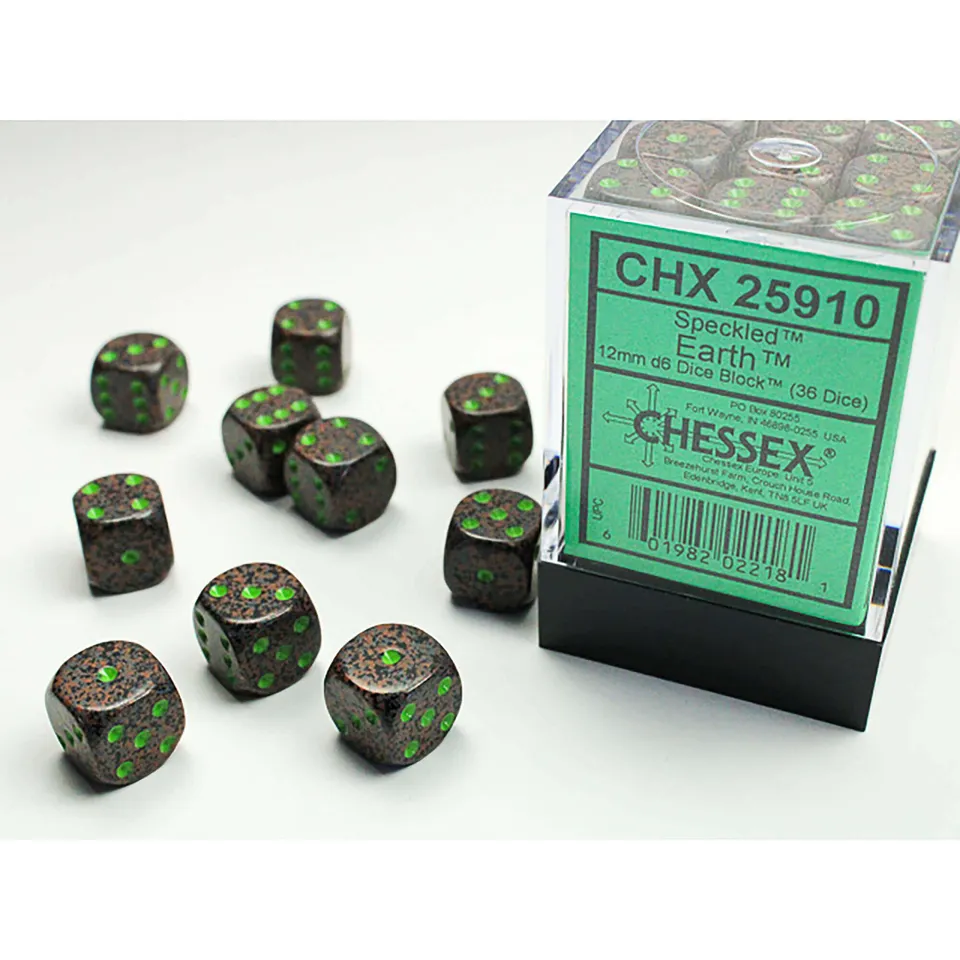 Chessex Speckled Earth sada kostek D6 36 ks 12 mm