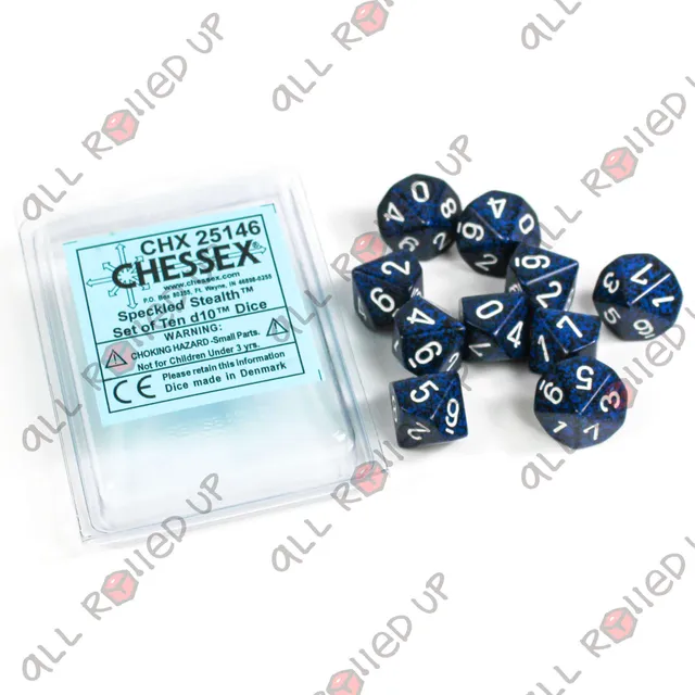 Chessex Speckled D10 sada kostek Stealth 10 ks