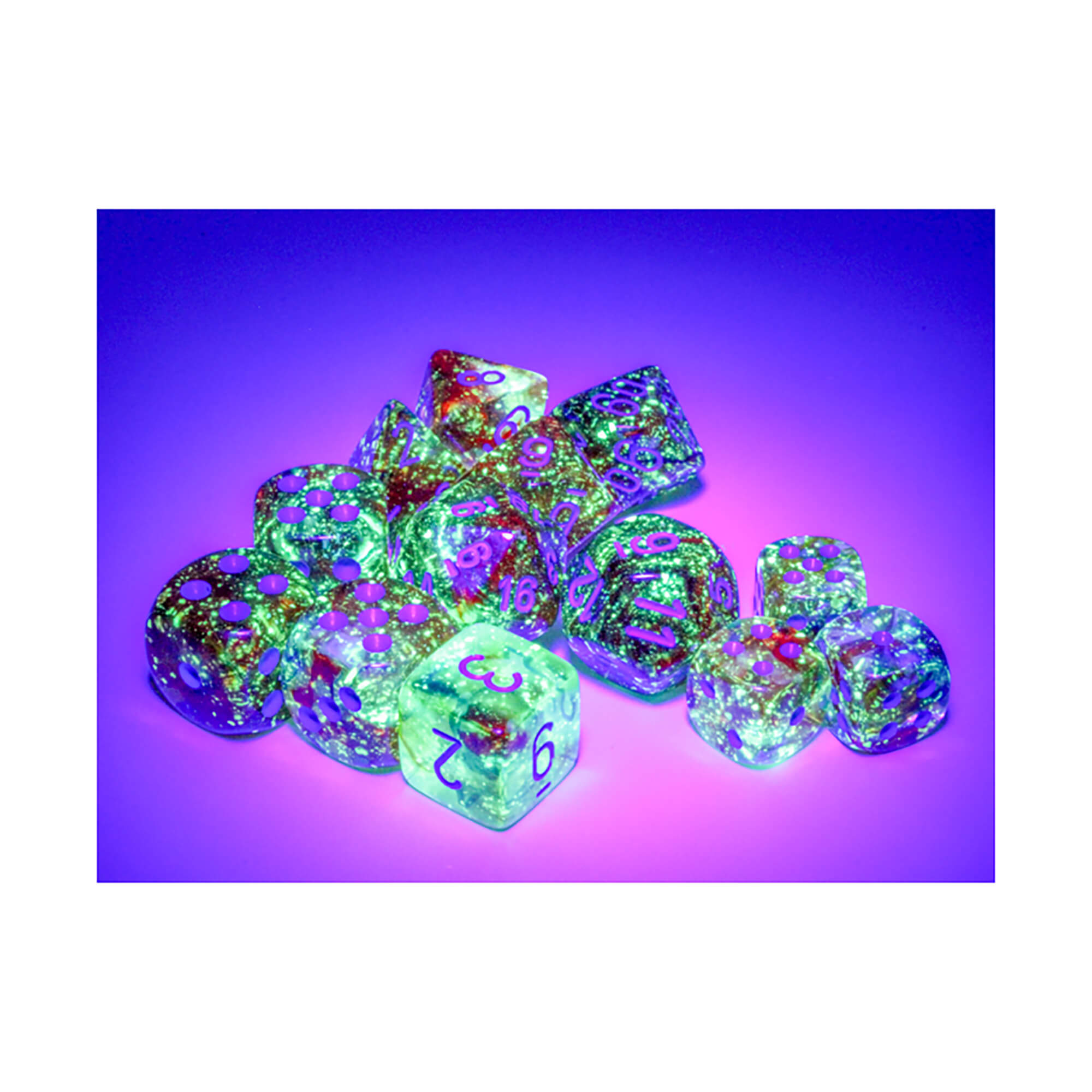 Chessex Nebula Primary sada kostek D6 36 ks modrá