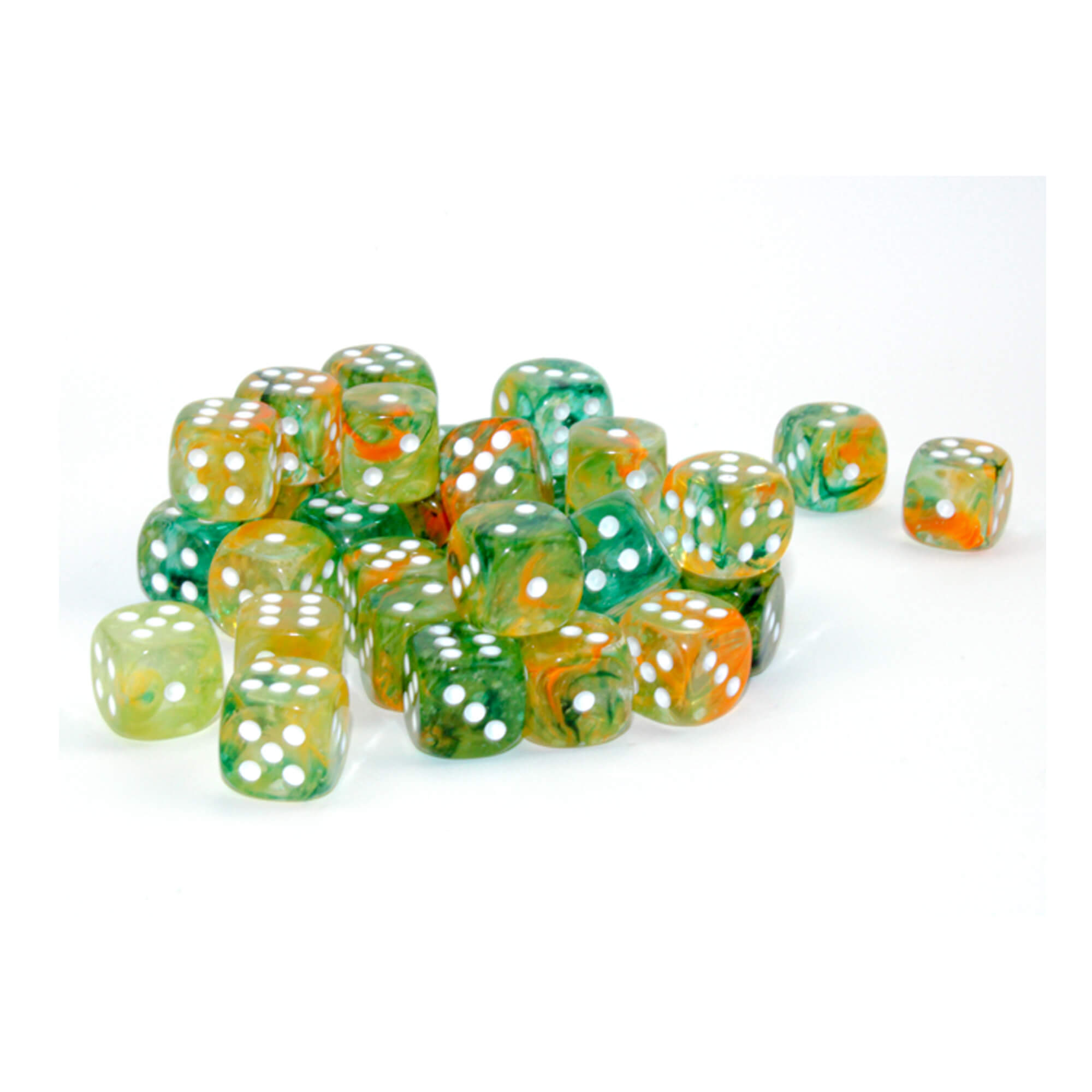 Chessex Nebula Spring 36x D6 12mm kostky svítící