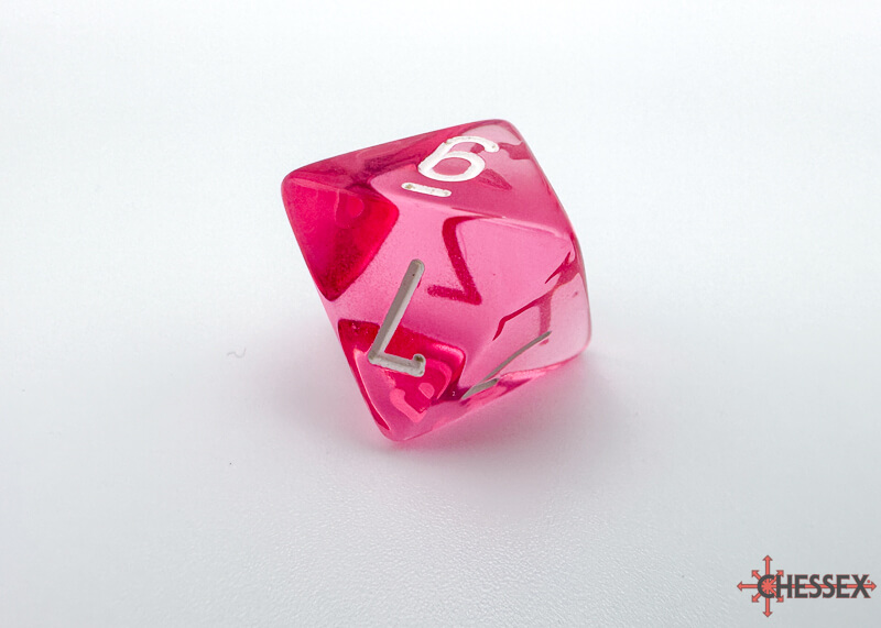 Chessex Translucent sada kostek 7 ks růžová bílá