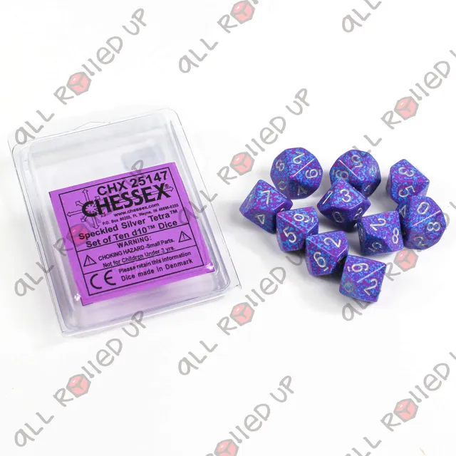 Chessex Speckled Silver Tetra sada kostek D10 10 ks