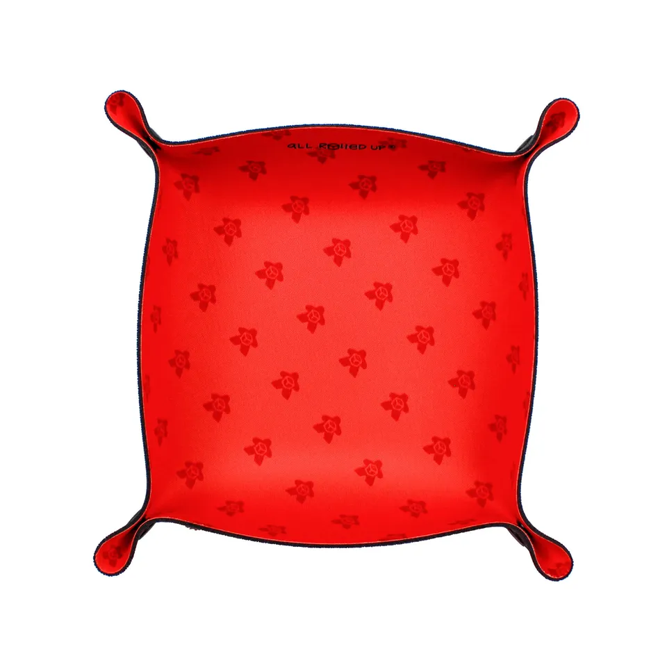 All Rolled Up Meeple Red čtvercová miska na kostky neopren