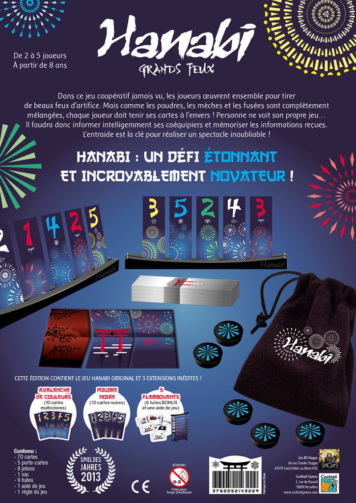 Cocktail Games Hanabi Grands Feux karetní hra kooperativní