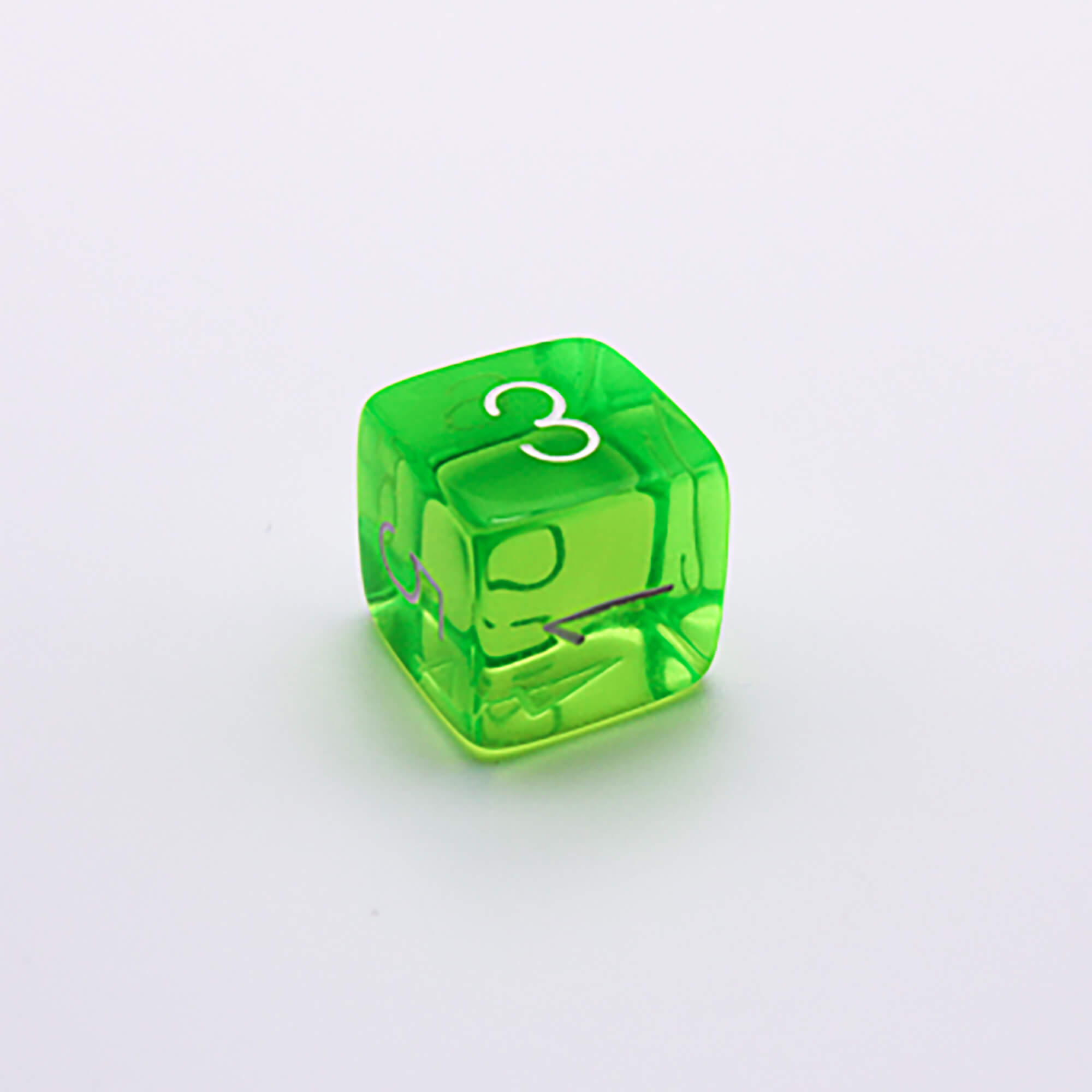 Chessex Lab Dice Wave 7 sada kostek translucent rad green