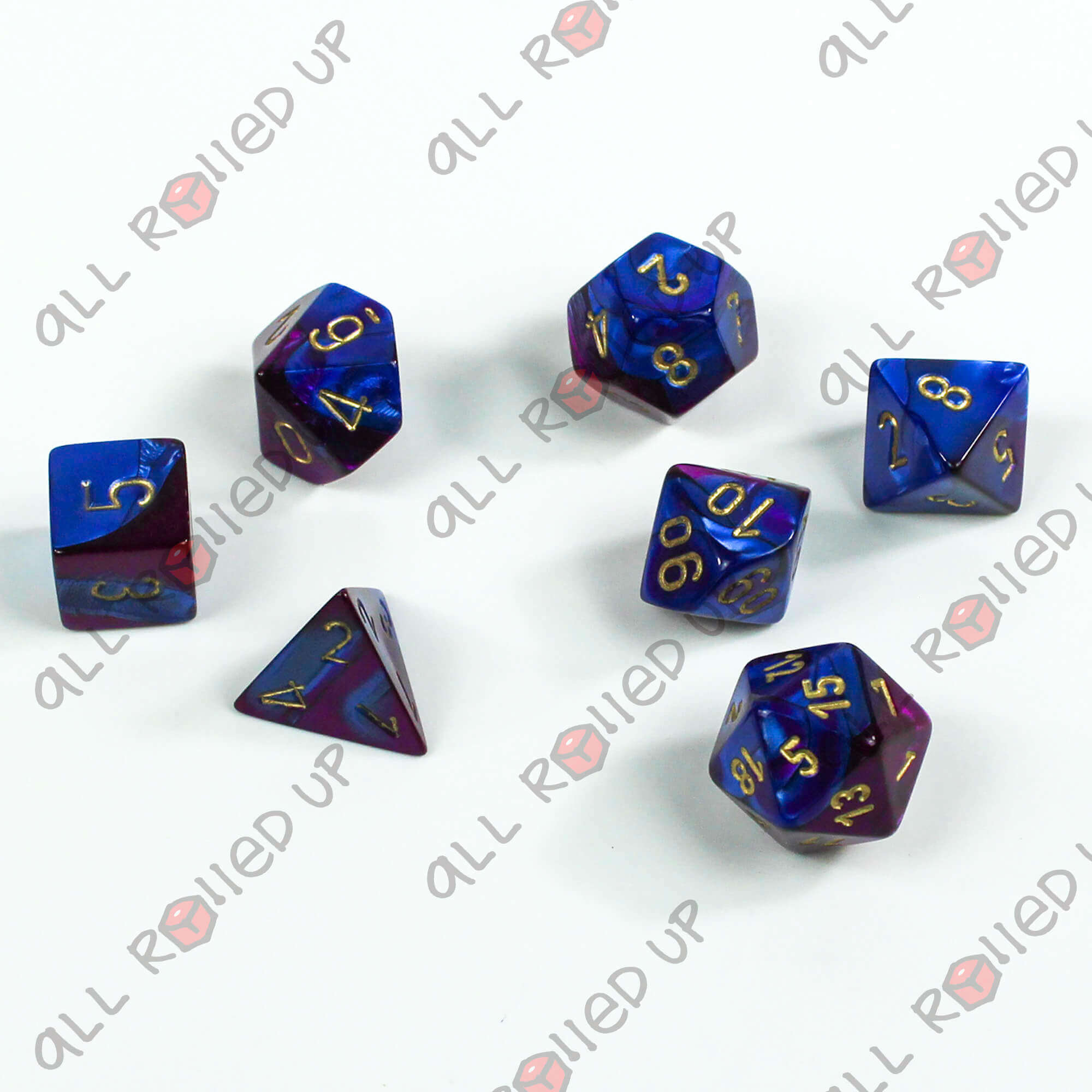 Chessex Gemini Blue-Purple Gold kostky sada 7 ks CHX26428