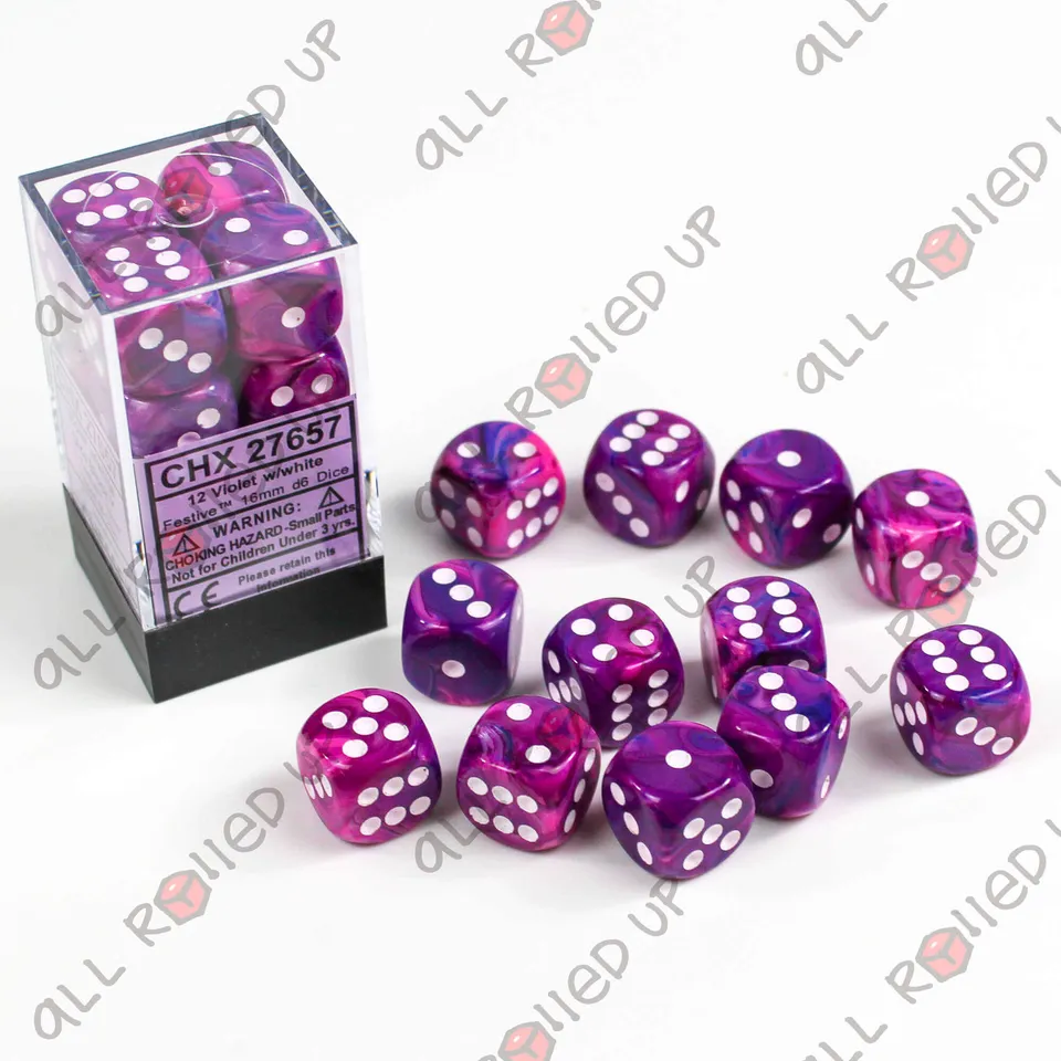 Chessex Festive CHX27657 kostky fialové 12 ks