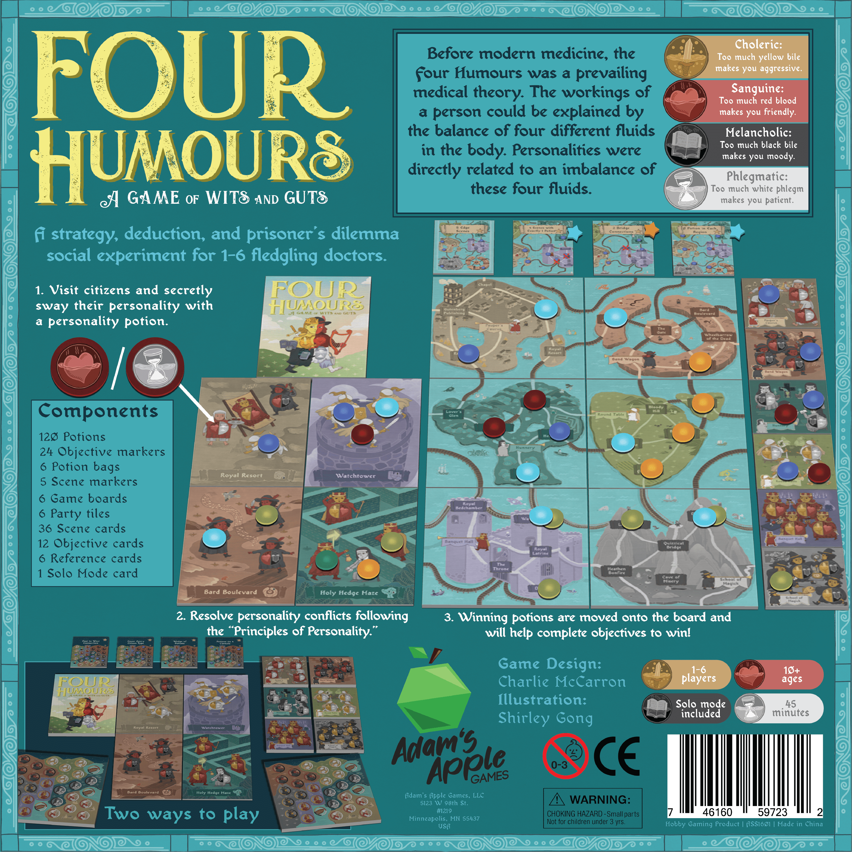 Adam's Apple Games Four Humours Retail Edition desková hra pro 1–6 hráčů