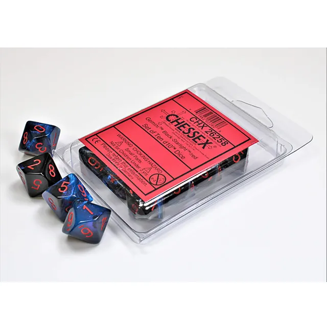 Chessex Gemini Black-Starlight D10 sada kostek 10 ks