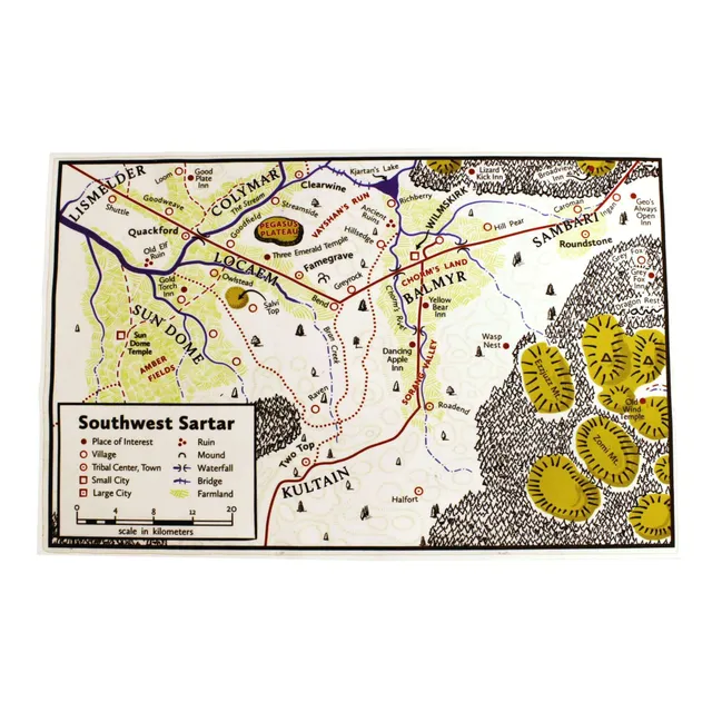 All Rolled Up Southwest Sartar mapa RuneQuest A3
