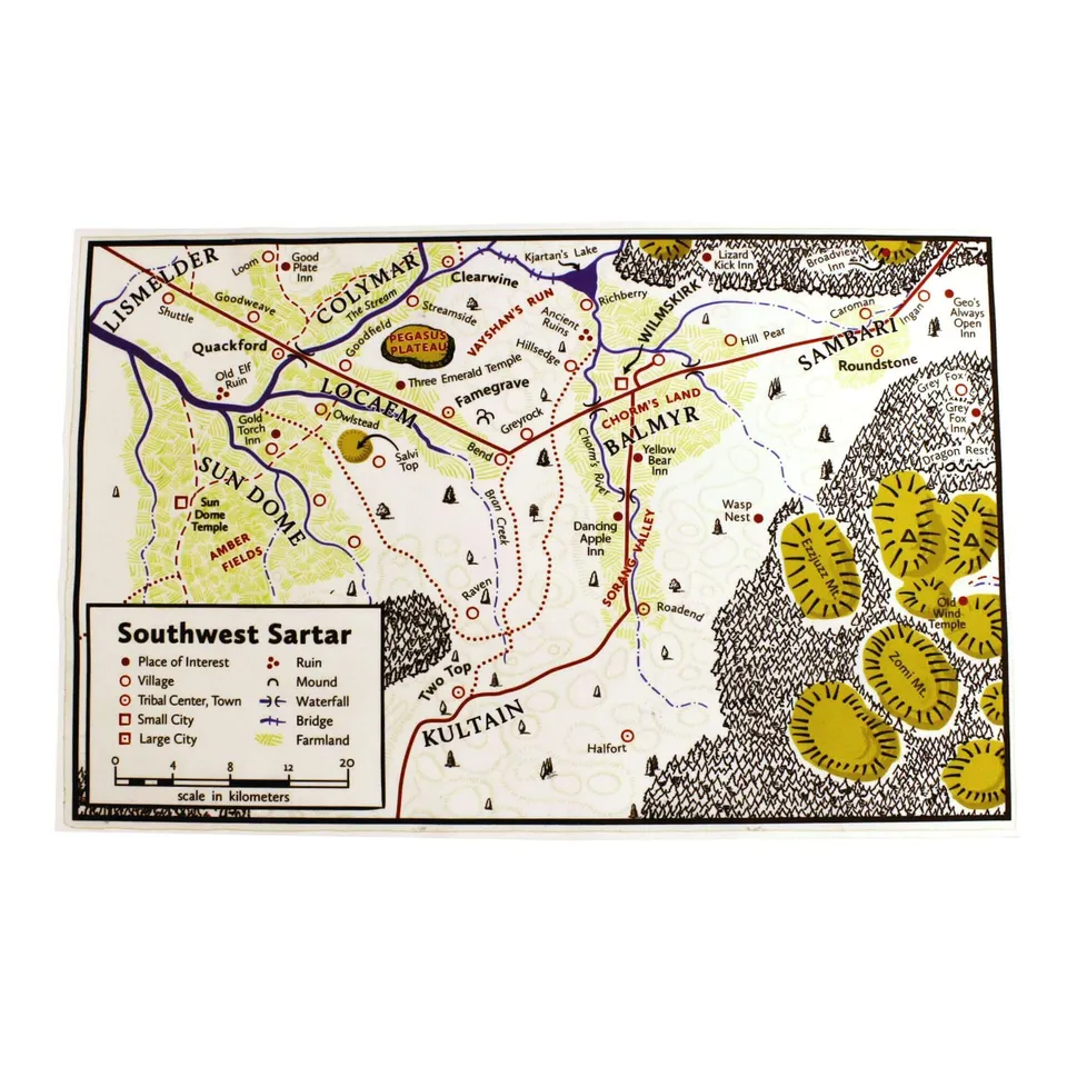 All Rolled Up Southwest Sartar mapa RuneQuest A3