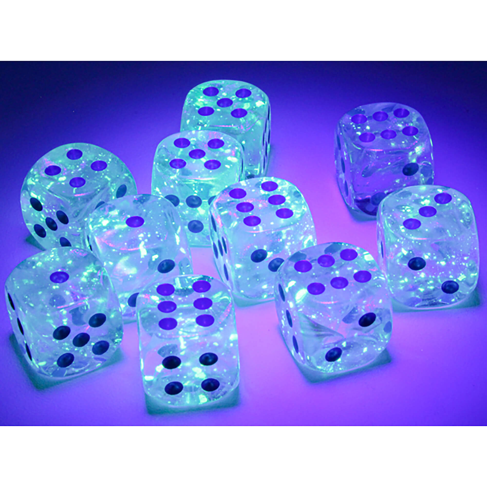 Chessex Borealis Icicle Light Blue sada D6 kostek 36 ks