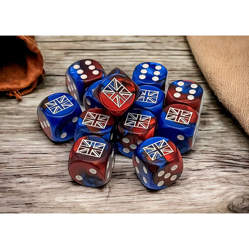 Chessex Gemini Great Britain sada D6 kostek 12ks modro-červená