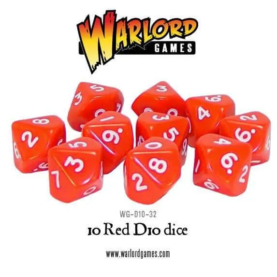 Geek Mod D10 Dice Pack Red sada 10 červených kostek