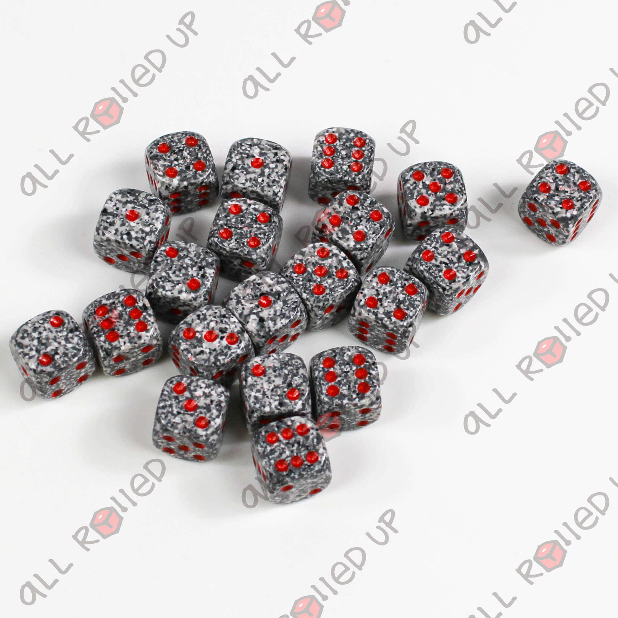 Chessex Speckled Granite sada kostek D6 36× 12 mm kropenatá