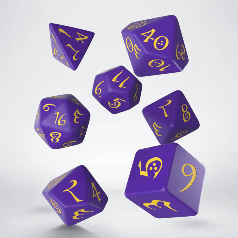 Q Workshop Classic RPG Purple Yellow sada kostek 7 ks fialová