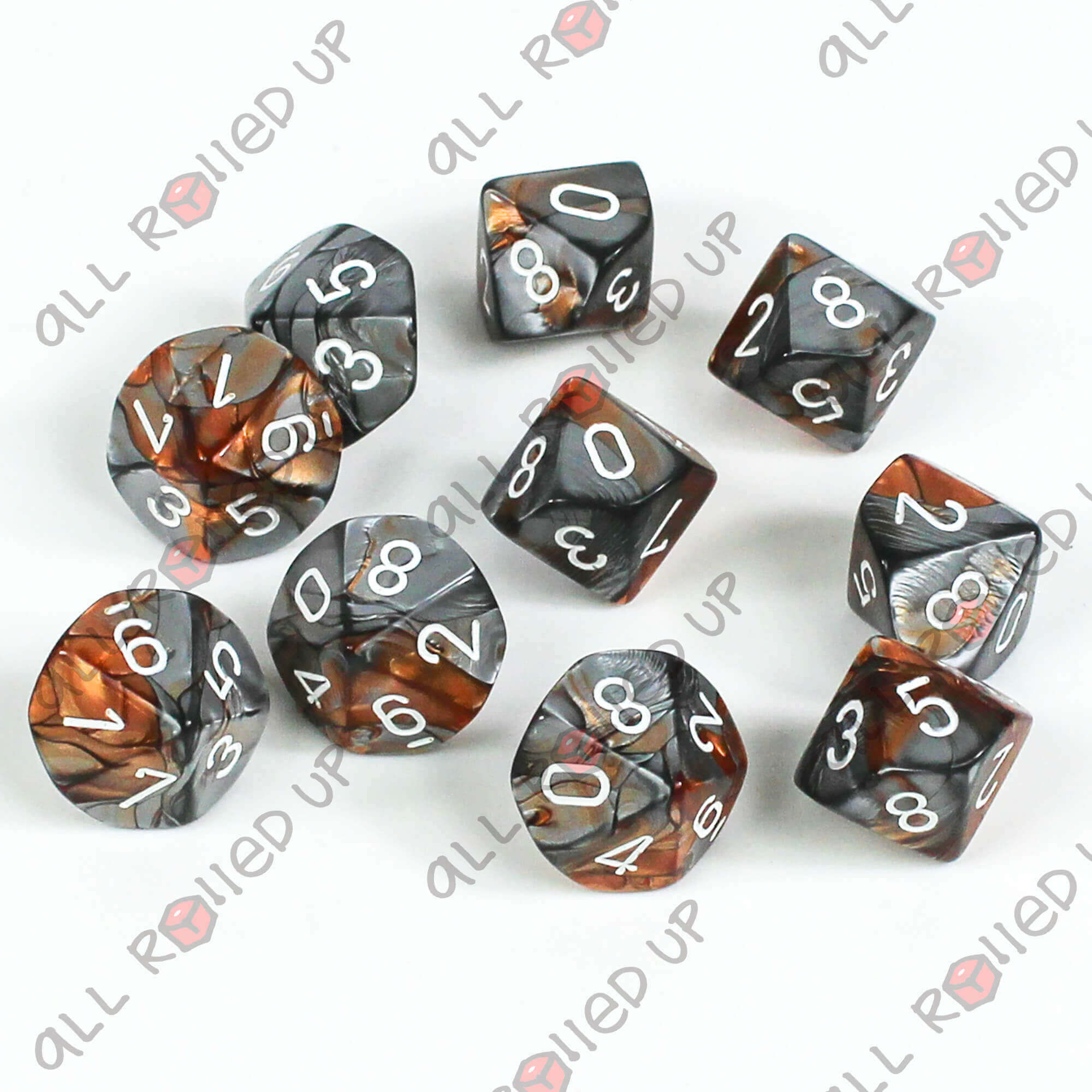 Chessex Gemini Copper-Steel sada kostek D10 10 ks