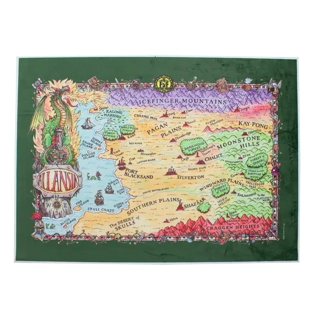 All Rolled Up Allansia Fighting Fantasy herní mapa A3 zelená