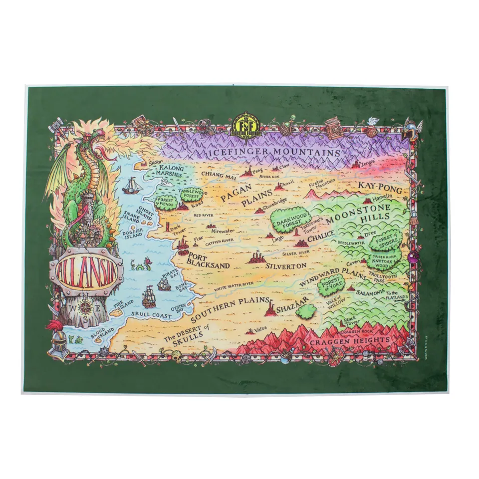 All Rolled Up Allansia Fighting Fantasy herní mapa A3 zelená