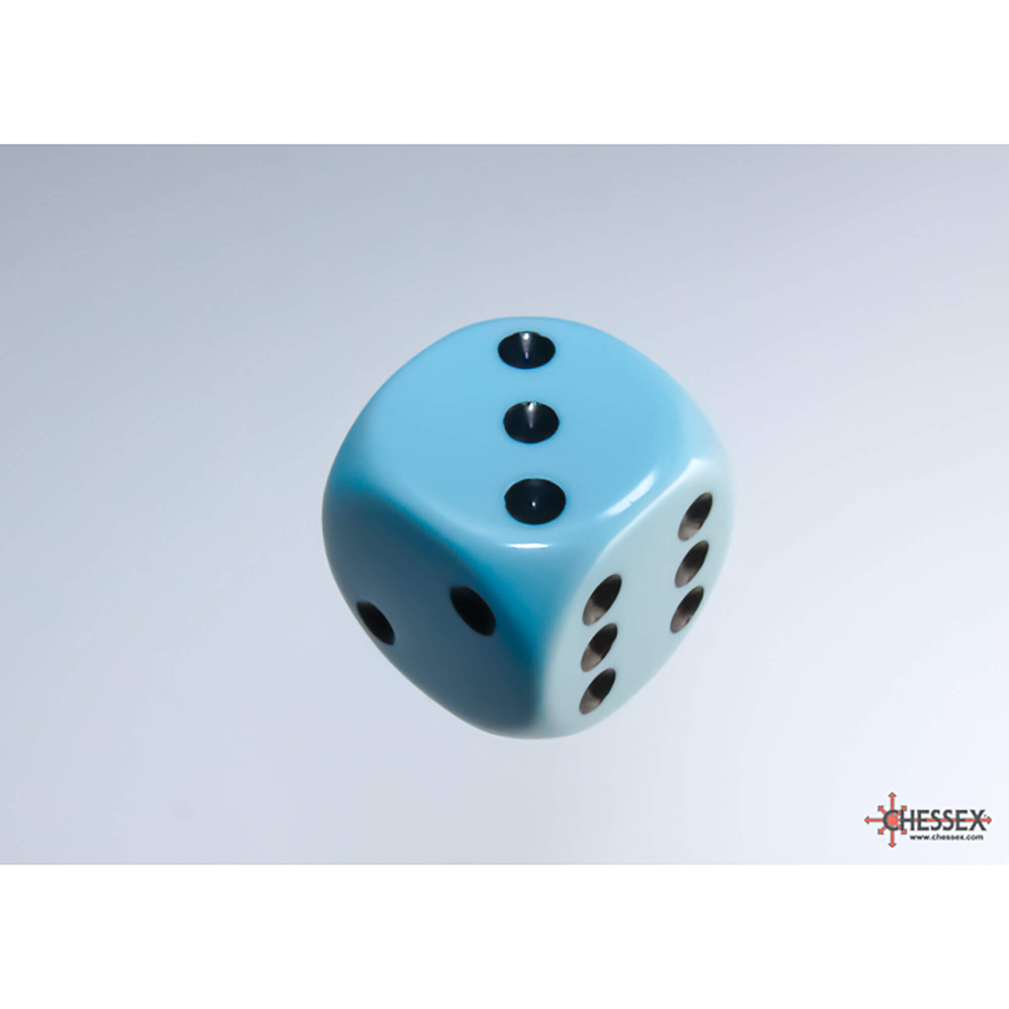 Chessex Opaque Pastel Blue Black kostky 12 ks 16mm