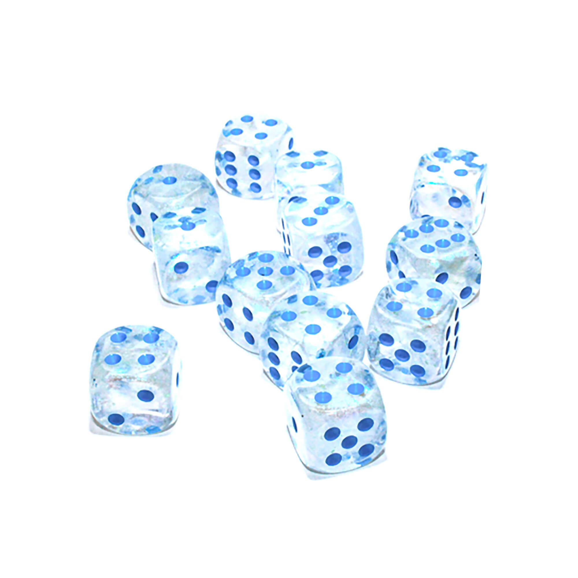 Chessex Borealis D6 kostky 12x16 mm Icicle Blue svítící