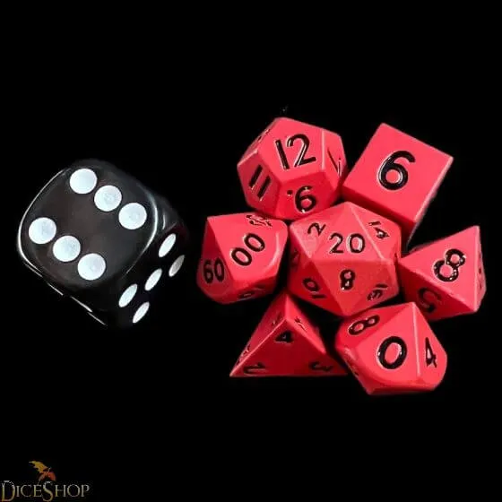 TDSO Mini Metal polyedrické kostky červené 10 mm