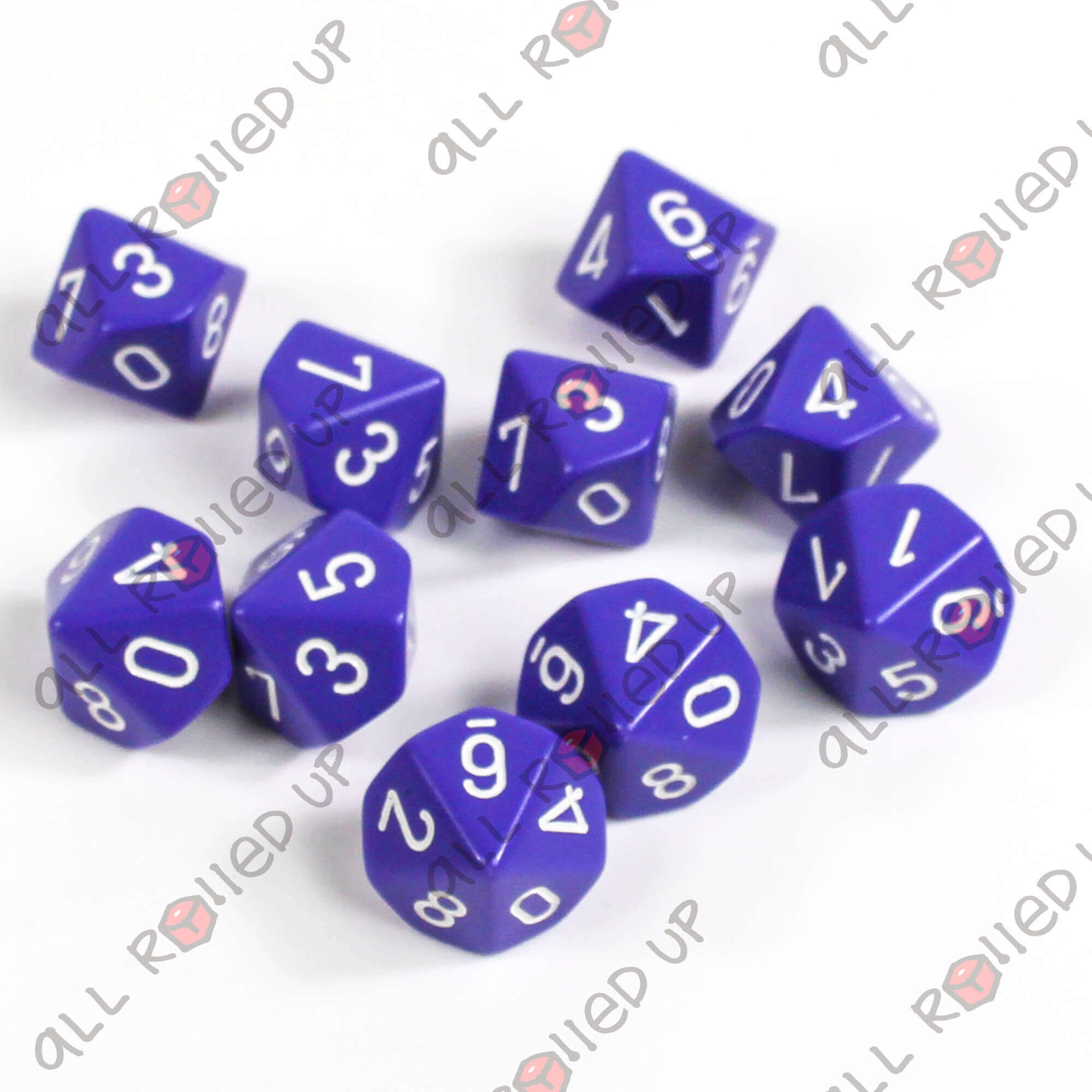Chessex Opaque D10 sada kostek fialová bílá 10 ks