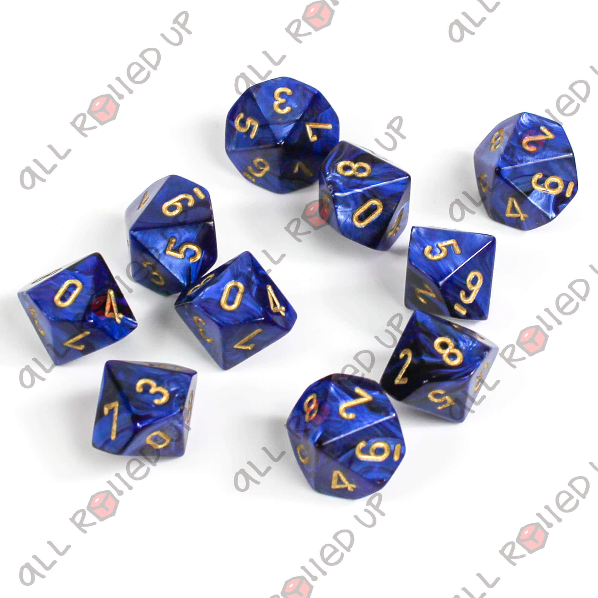 Chessex Scarab Royal Blue Gold kostky D10 10 ks