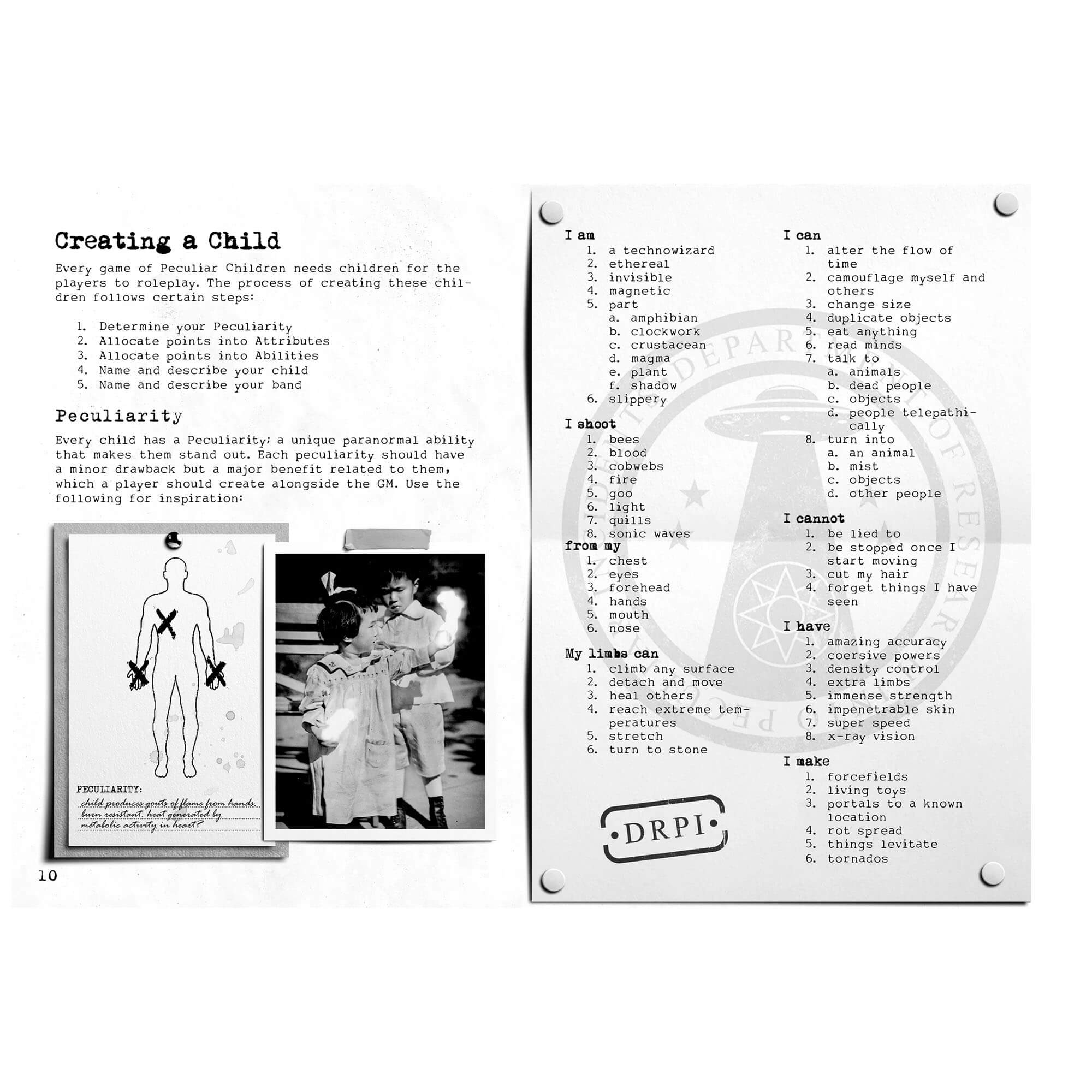 All Rolled Up Peculiar Children zine RPG příručka anglicky