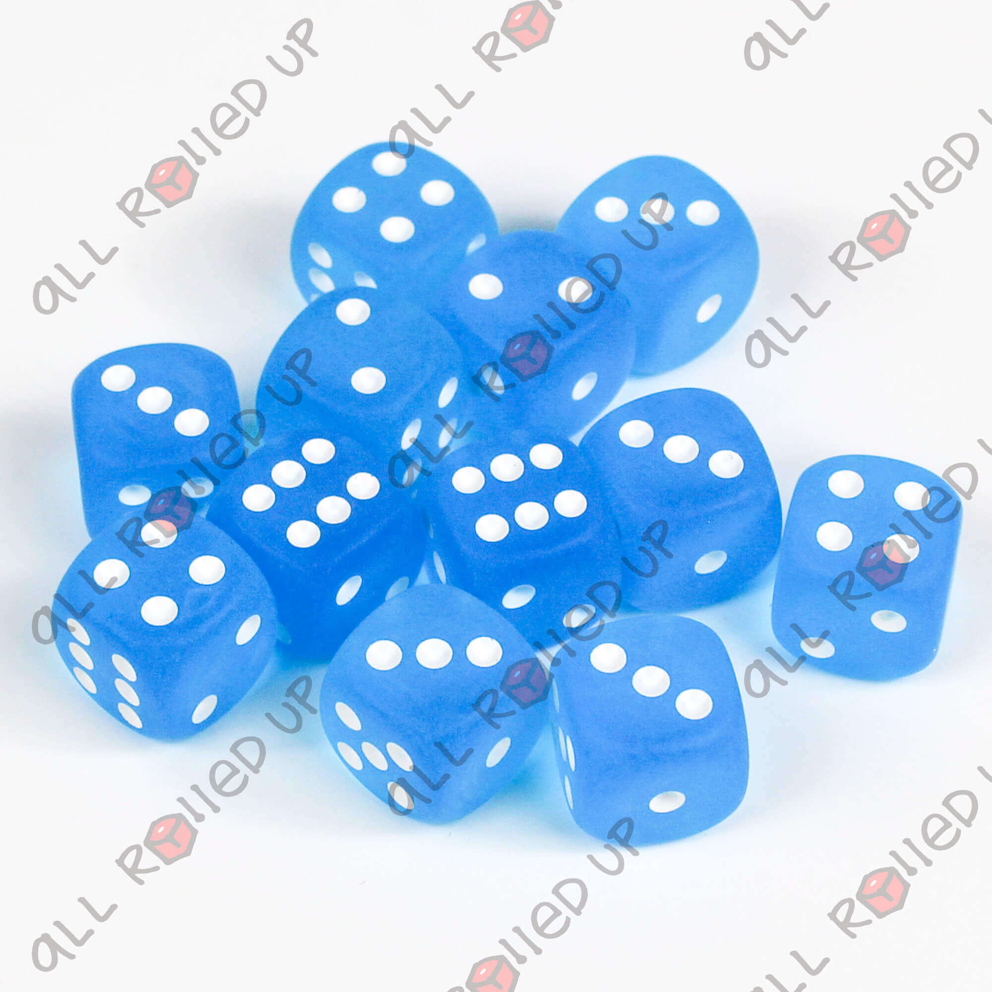 Chessex Frosted Caribbean Blue sada kostek D6 12 ks 16 mm