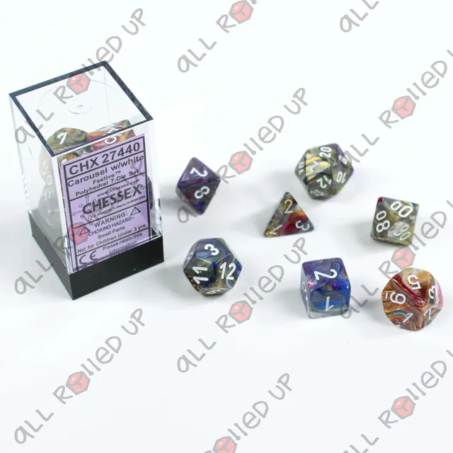 Chessex Festive Carousel White sada RPG kostek 7 ks slavnostní
