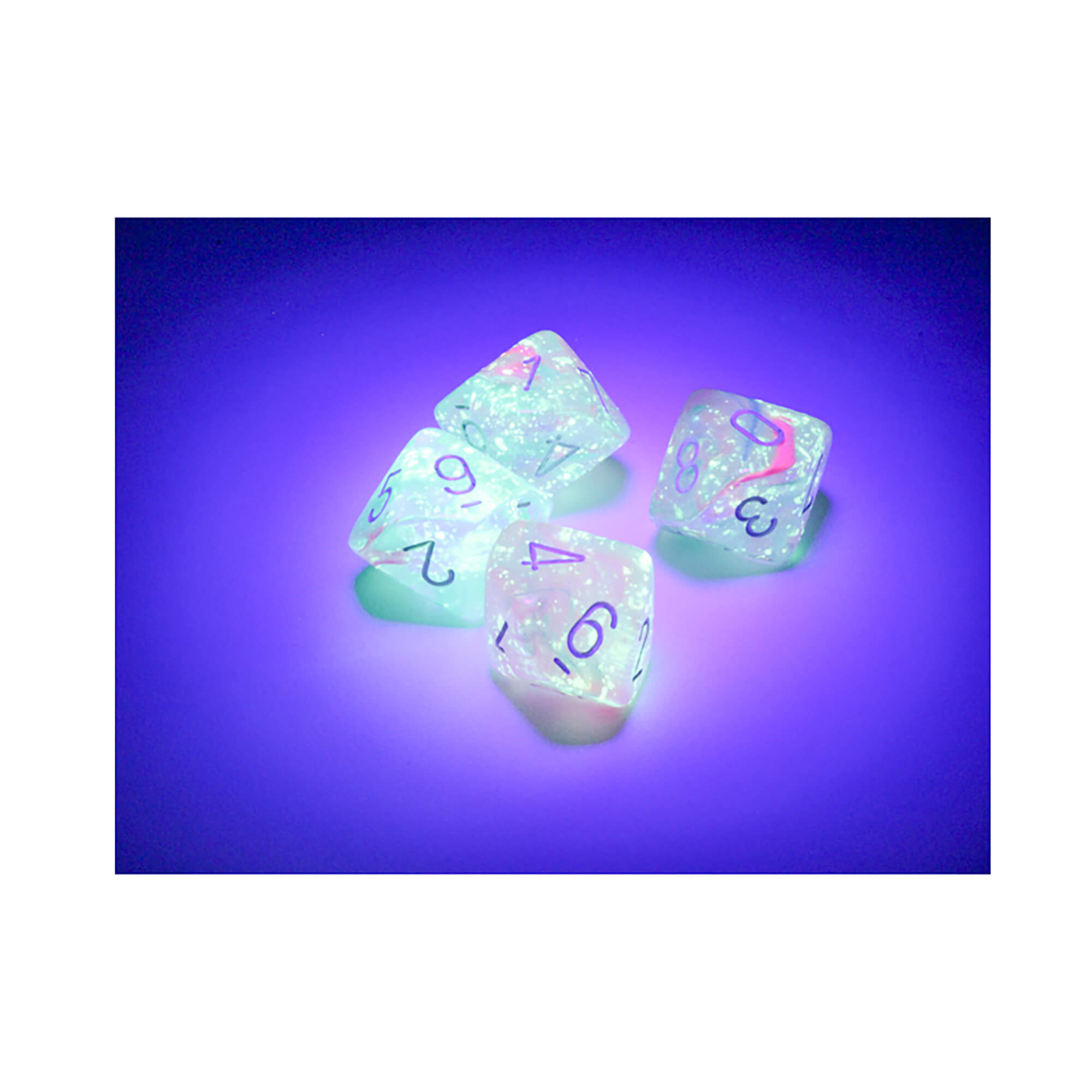 Chessex Nebula Luminary Wisteria sada 10 kostek d10 svítící