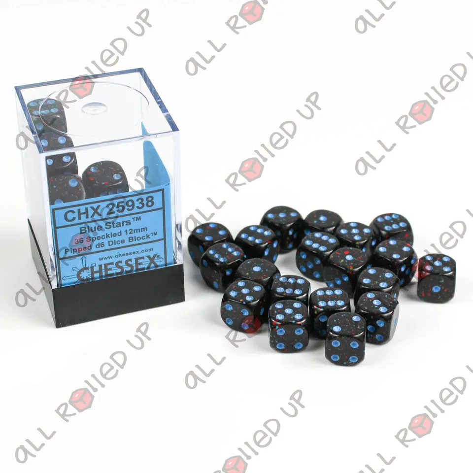 Chessex Speckled Blue Stars kostky D6 36×12 mm modré