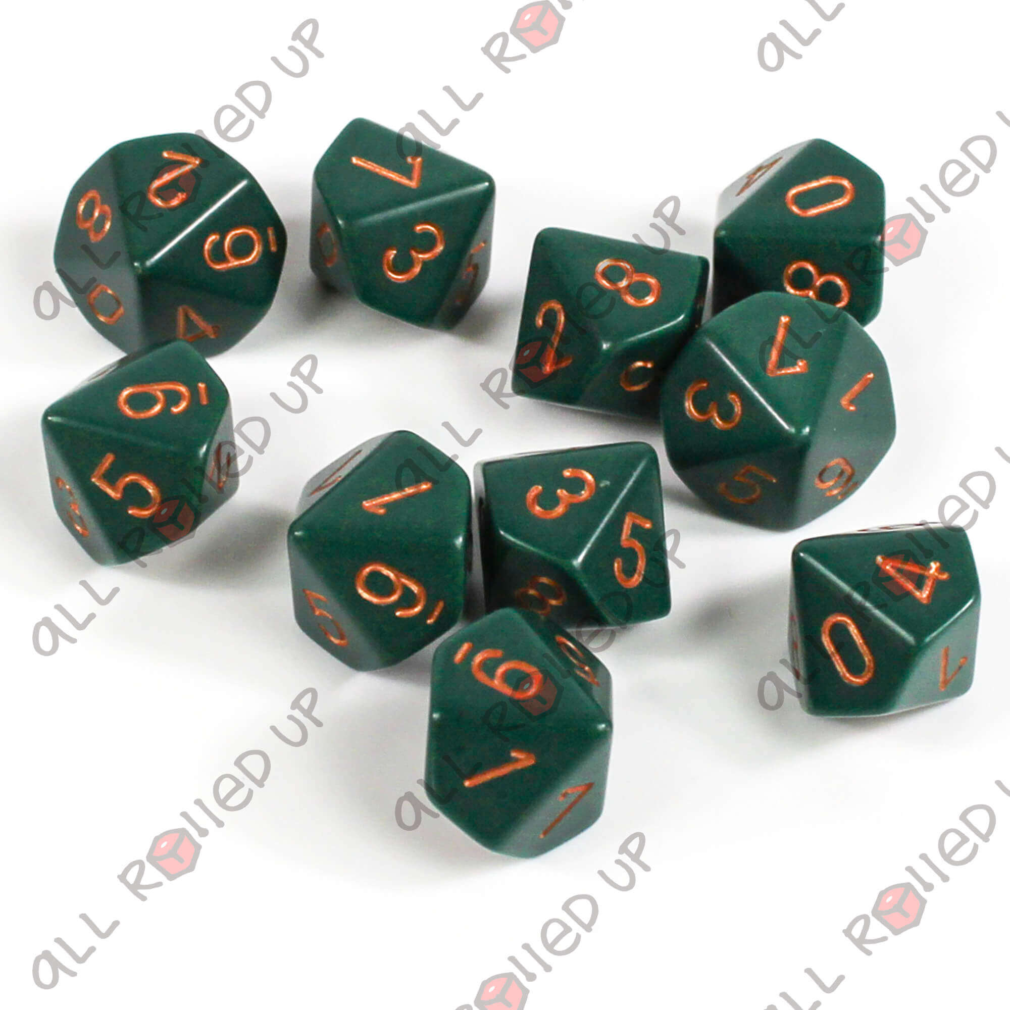 Chessex Opaque CHX 25215 D10 sada 10 kostek dusty green