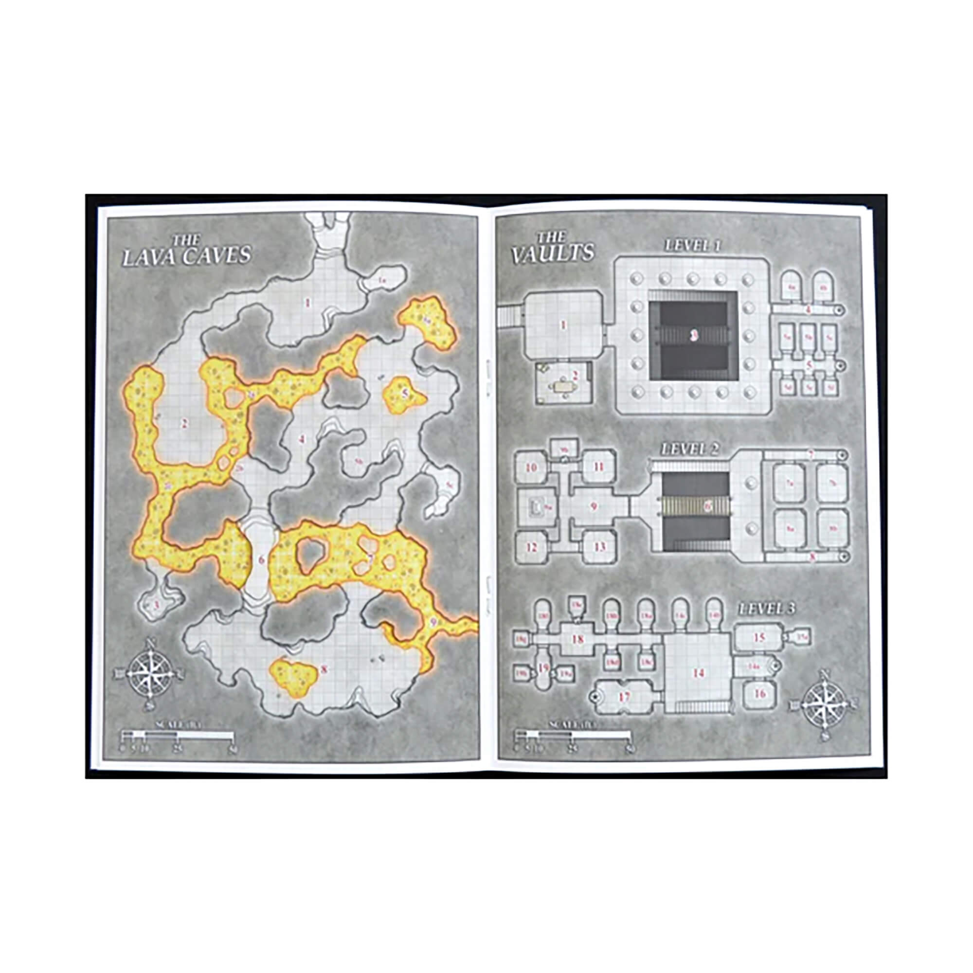 Square Hex Little Book of Dungeons kniha map A5
