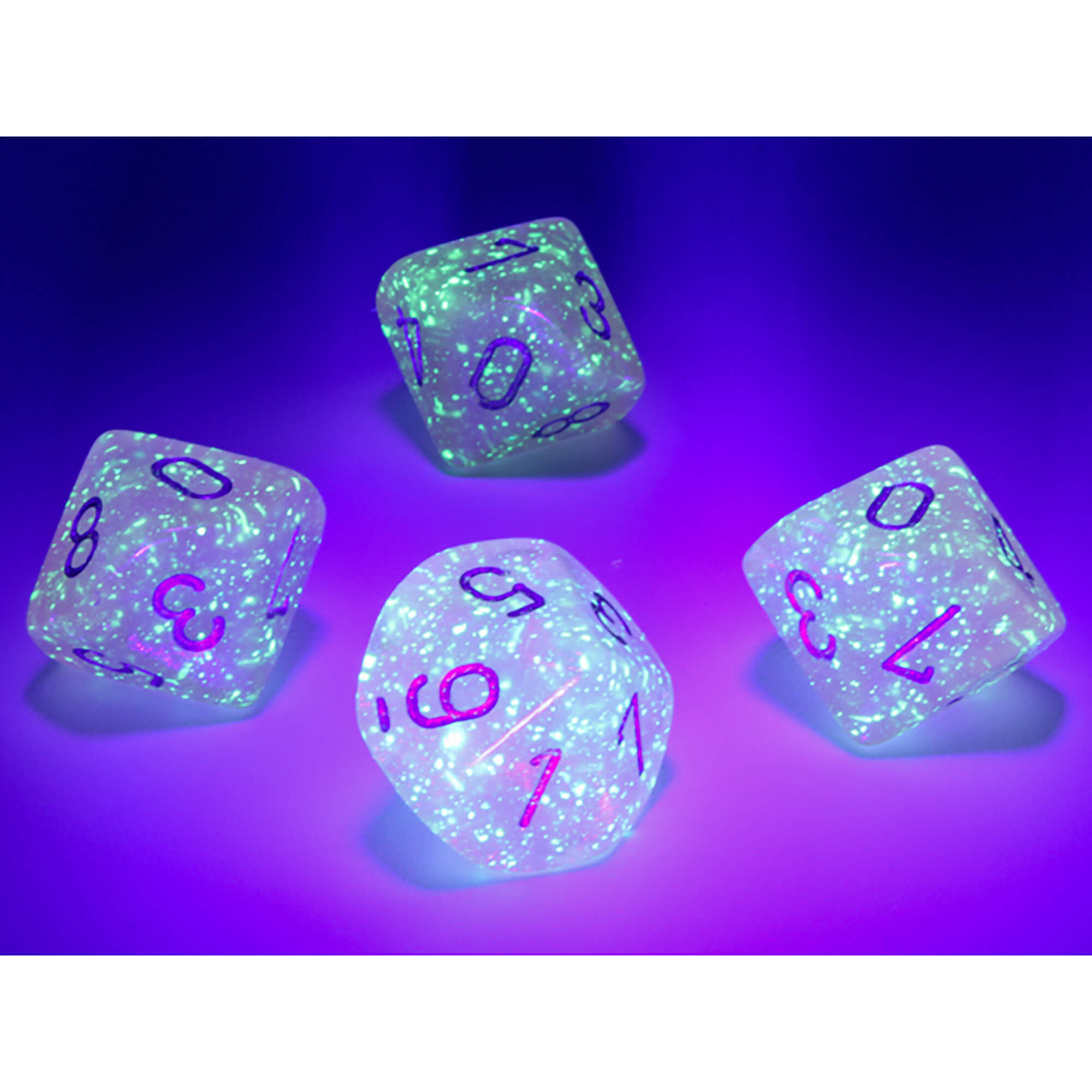 Chessex Borealis sada kostek D10 10ks Pink-Silver Luminary