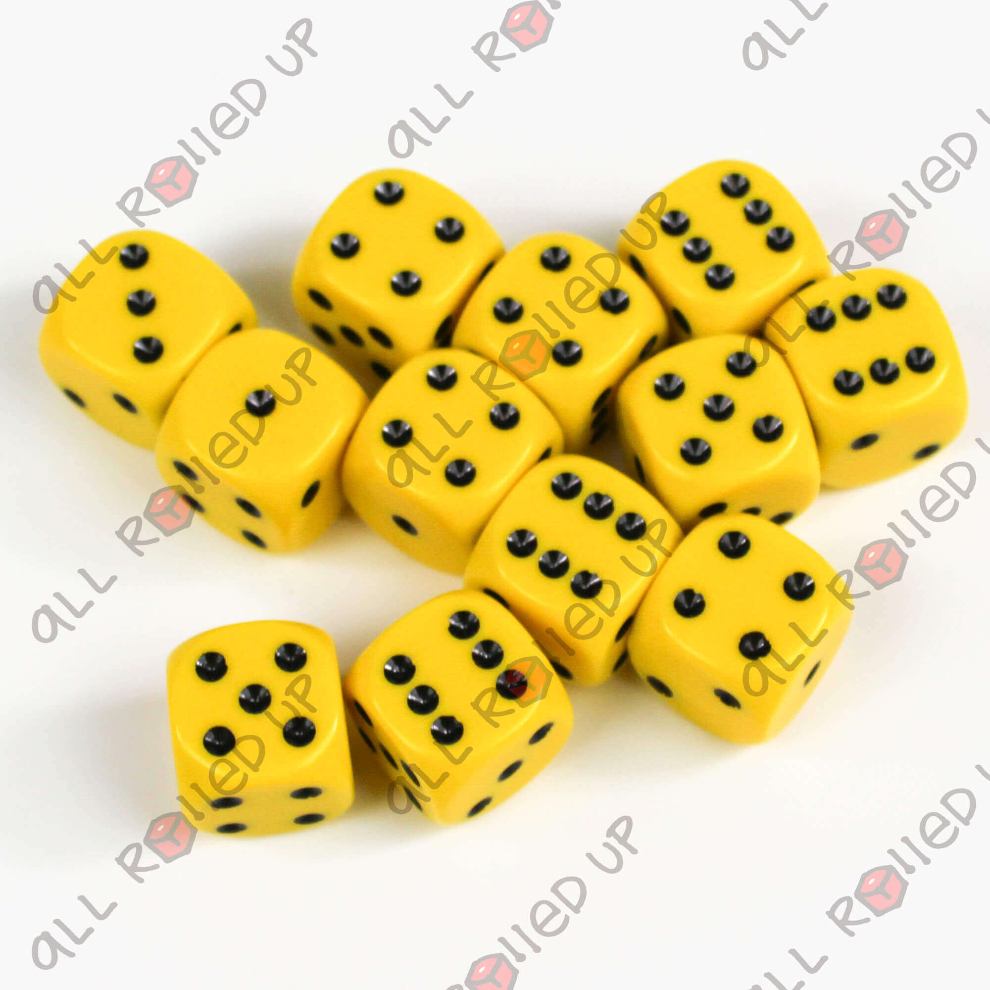 Chessex Opaque kostky D6 žluté 12 ks 16 mm