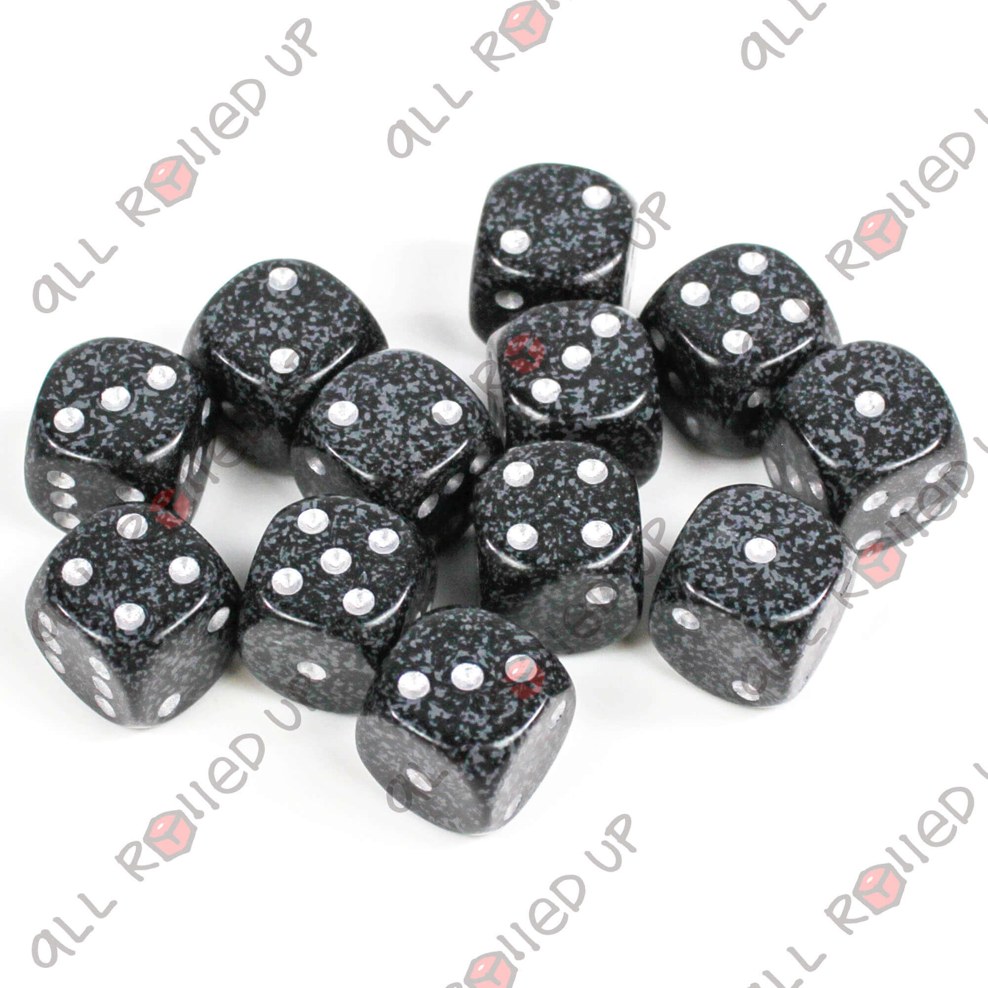 Chessex Speckled Ninja sada 12 kostek d6 16mm černá