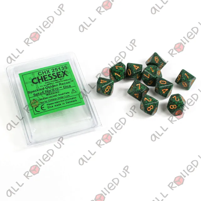 Chessex Speckled Golden Recon kostky D10 sada 10 ks