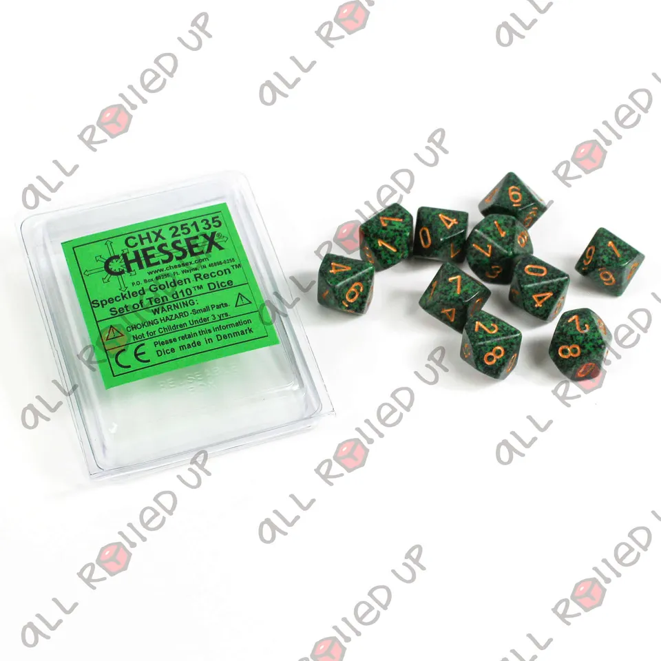 Chessex Speckled Golden Recon kostky D10 sada 10 ks